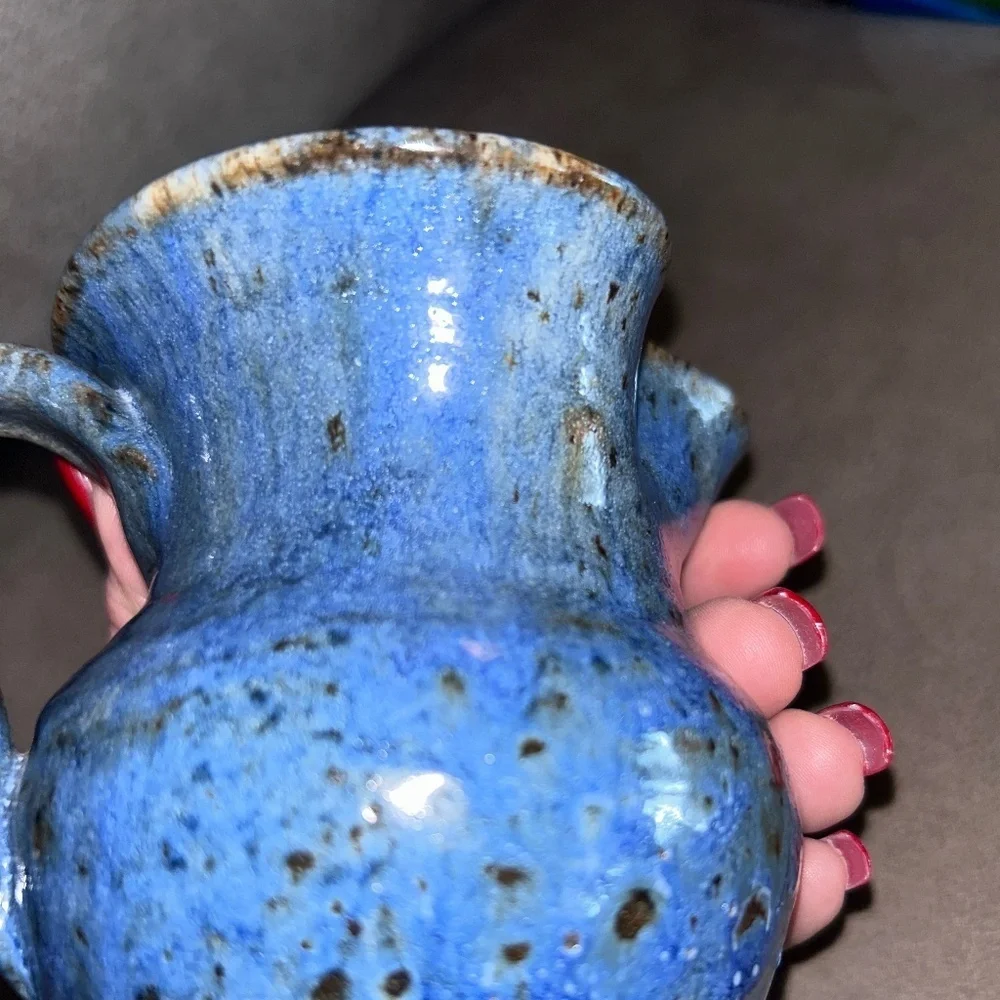 50%offw❤️ Vintage Monticello Studio Art Pottery Pitcher Signed 4.5 x 5”DR04